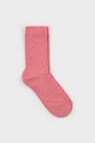 Hot pink smooth cashmere wool blend socks_1