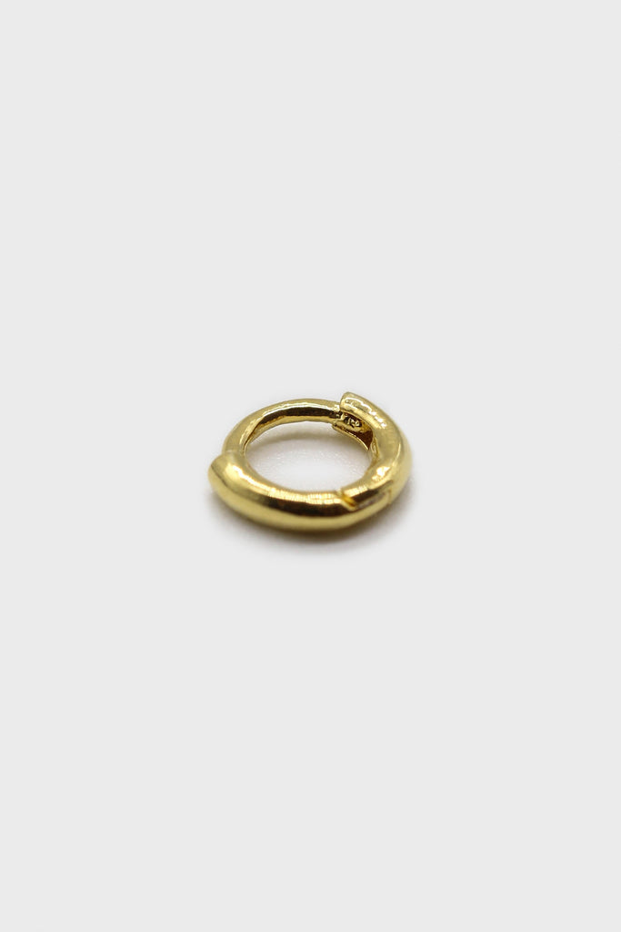 Gold simple hoop single huggie earring - 4mm_1
