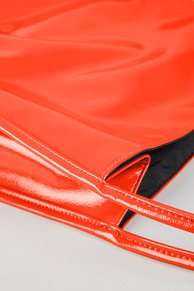 Orange high shine PVC tote bag_3