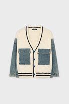 Ivory and blue denim wool blend varsity cardigan jacket_6