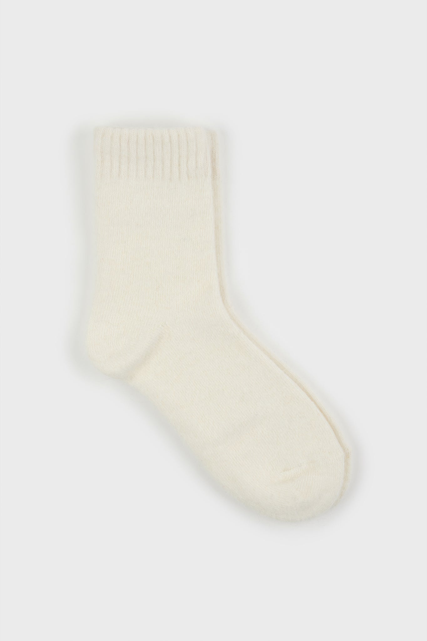 Natural angora ribbed ankle trim socks - Set of 5_2