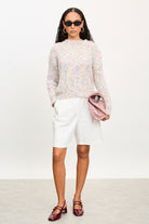 Ivory bold fuzzy rainbow fleck crew neck jumper_4