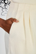 Ivory boucle long tailored shorts_3