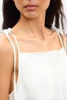 Ivory box pleat tie strap top_3