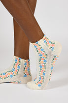 Ivory bright floral strip socks_3