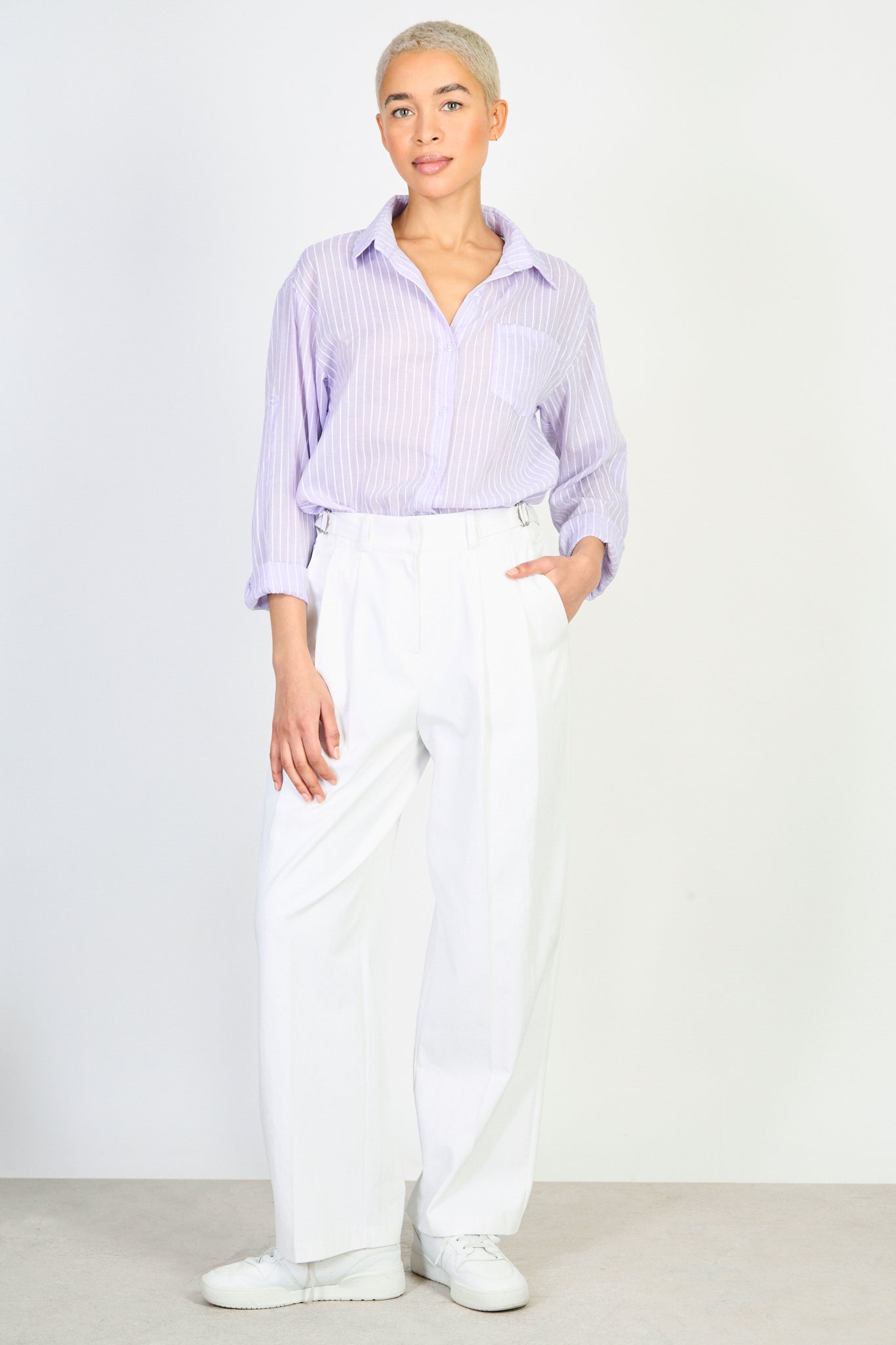 Ivory double side belted trousers_4