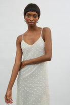 Ivory embroidered floral layered midi dress_8