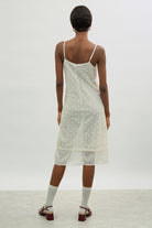 Ivory embroidered floral layered midi dress_7