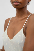 Ivory embroidered floral layered midi dress_9