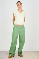 Ivory flecked wool blend V neck sweater vest_4