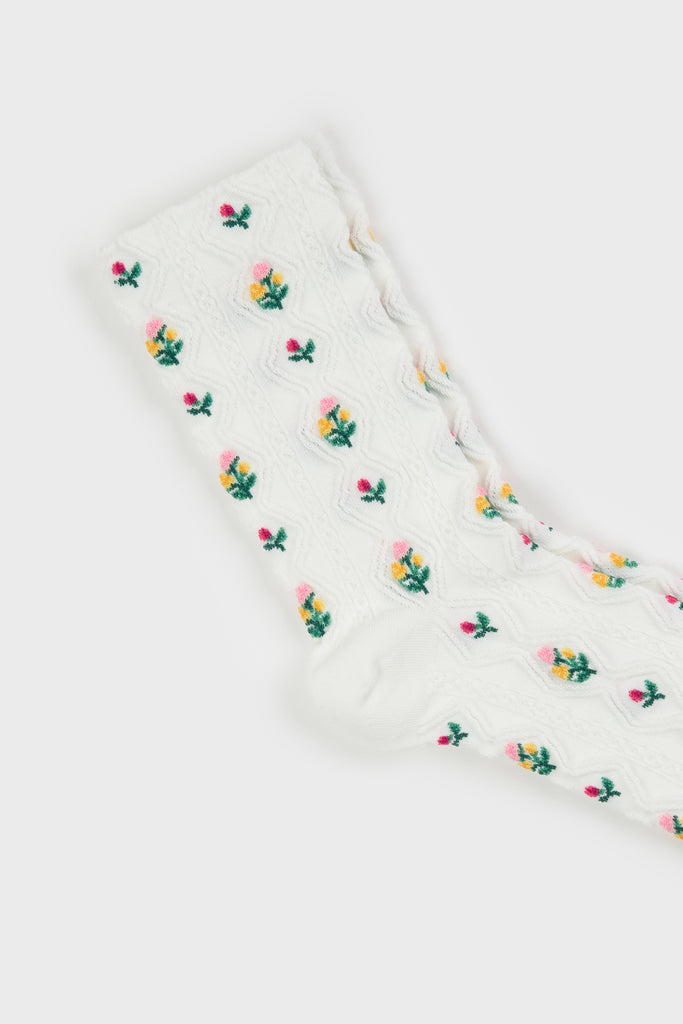 Ivory floral garden socks_2