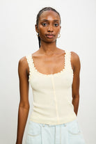 Ivory frill trim button up knit tank_1