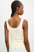 Ivory frill trim button up knit tank_2
