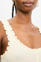 Ivory frill trim button up knit tank_3