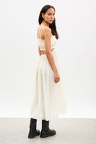 Ivory frill trim strappy peek back midi dress_2