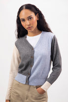 Ivory grey and pale blue blocked wool blend cardigan_1