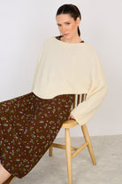 Ivory horizontal rib boat neck jumper_5