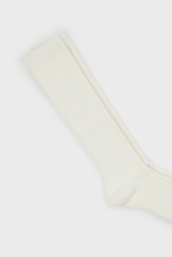 Ivory knee high cashmere blend socks_2