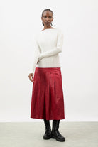 Ivory pleat ribbed wide neck top_4