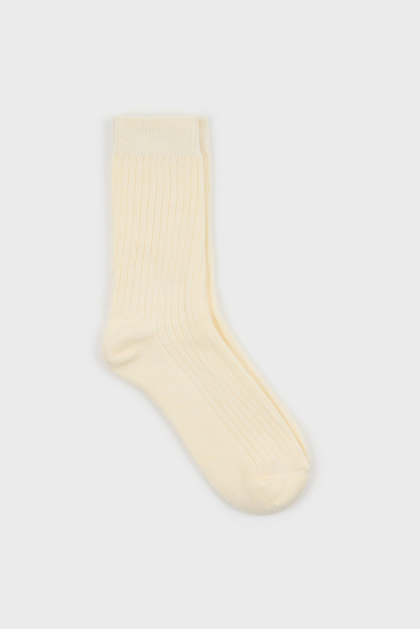Ivory ribbed cashmere wool blend socks_1