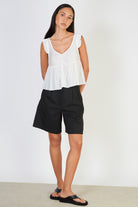 Ivory ruffle trim tie back tank_4