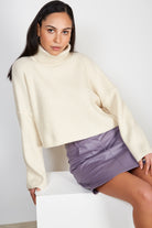 Ivory short ribbed turtleneck jumper_1