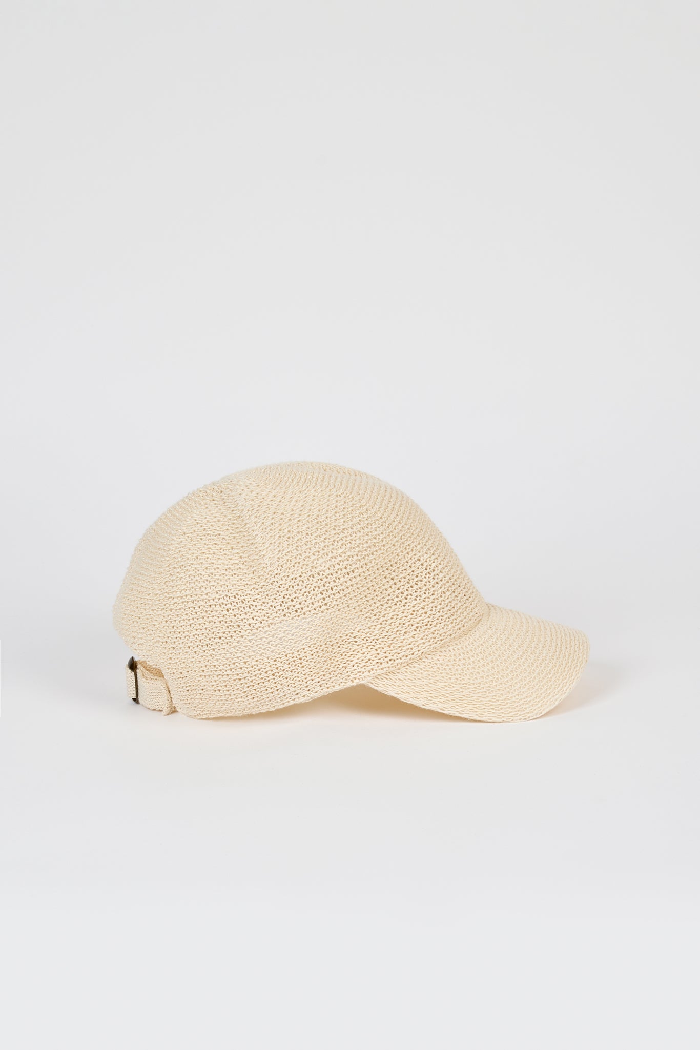 Ivory straw weave baseball hat_1