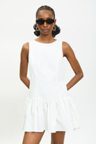 Ivory tailored bubble hem dress_3