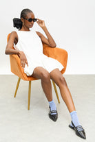 Ivory tailored bubble hem dress_5