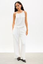 Ivory textured halter tank top_4