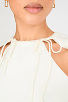 Ivory tied double slit knit top_3