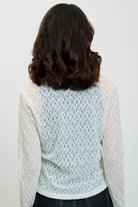 Ivory tiny flower sheer shirt_2