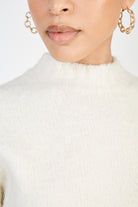 Ivory wool blend short sleeved knit top_3