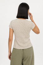 Ivory and black flecked scrunched tee_4