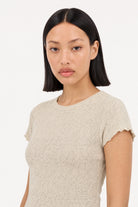 Ivory and black flecked scrunched tee_5