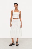 Ivory eyelet ruched tank top_4