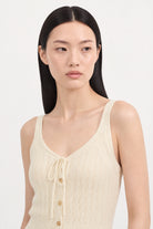 Ivory textured ribbed button front knit tank_4
