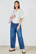 Ivory and green tropical tiny dancers shirt_2