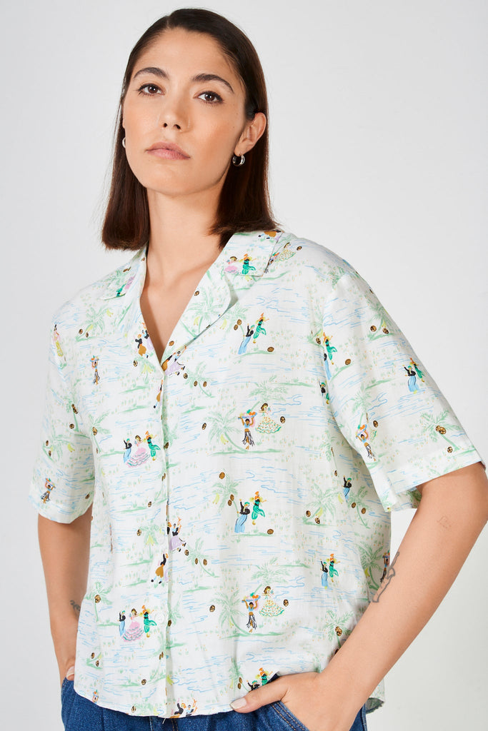 Ivory and green tropical tiny dancers shirt_1