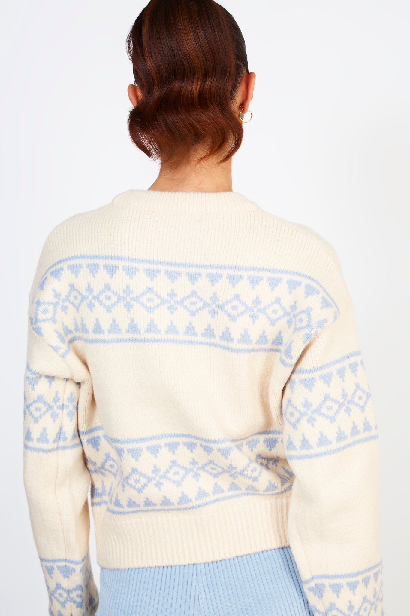 Ivory and light blue abstract diamond stripe jumper_2