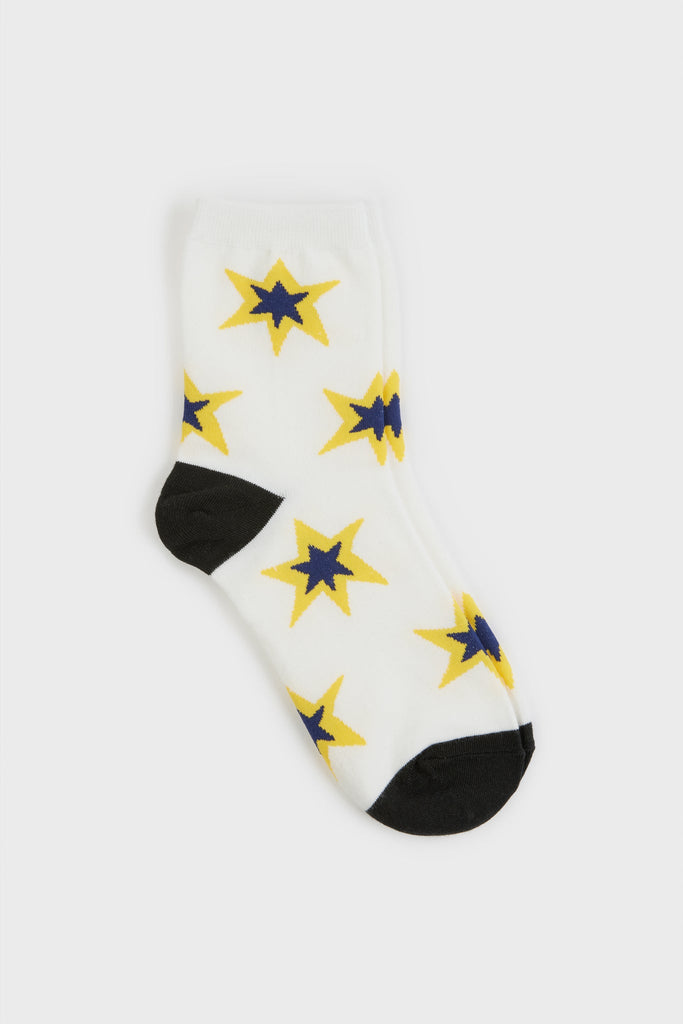 Ivory and yellow starbust socks_2