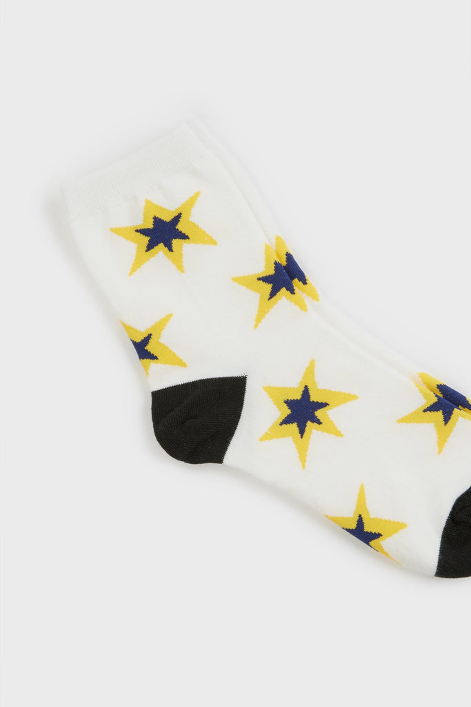 Ivory and yellow starbust socks_3