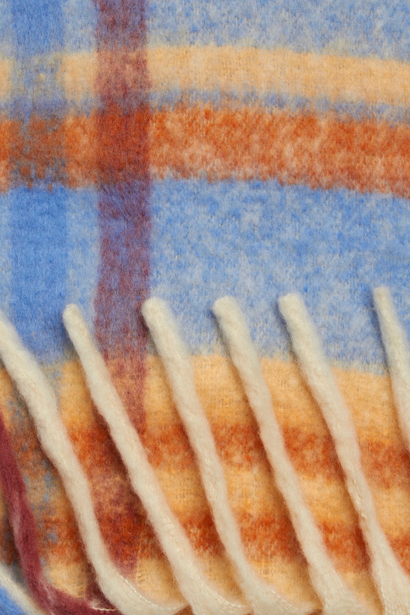 Ivory blue and orange checked scarf_2