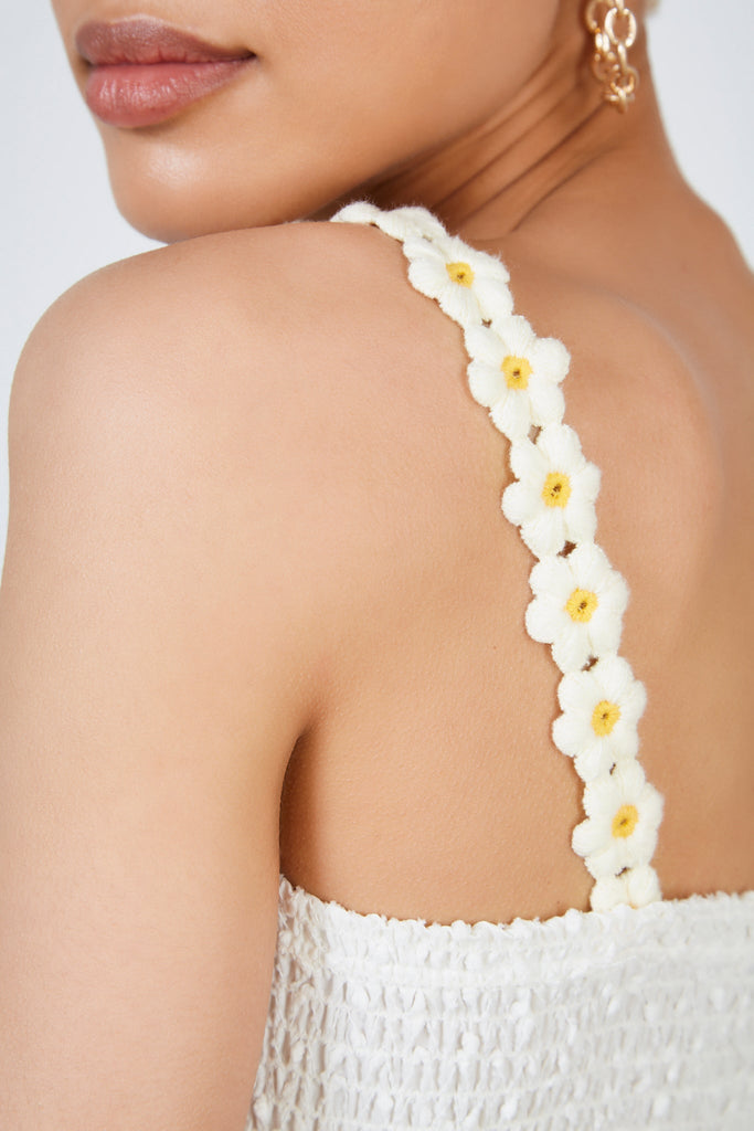 Ivory daisy strap button front tank_4