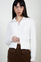 Ivory fuzzy mock neck zip cardigan_2
