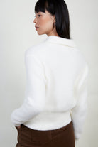 Ivory fuzzy mock neck zip cardigan_3