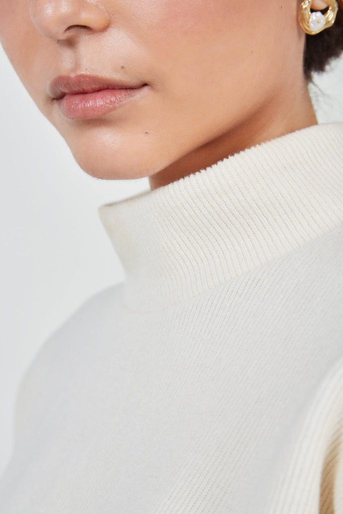 Ivory micro ribbed mock neck top_4