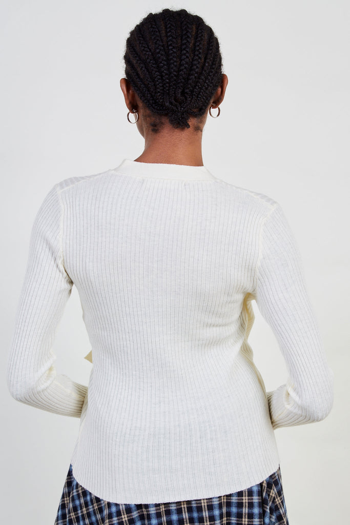 Ivory side button knit top_2