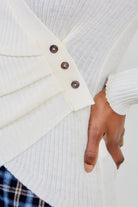 Ivory side button knit top_4