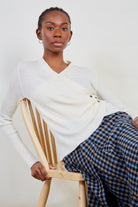 Ivory side button knit top_5